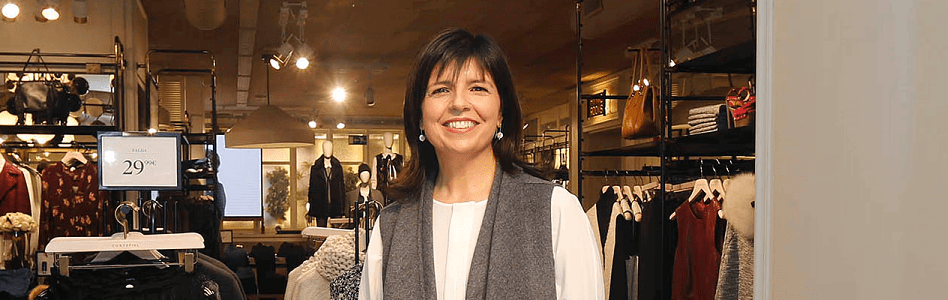 Berta Escudero en su etapa en Grupo Cortefiel. Berta Escudero ficha por El Ganso